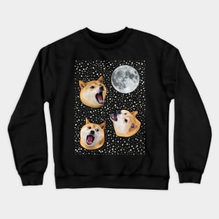 Three Doge Night Howling at the Moon Crewneck Sweatshirt